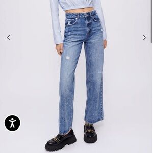 Maje high-waisted jeans with rhinestones